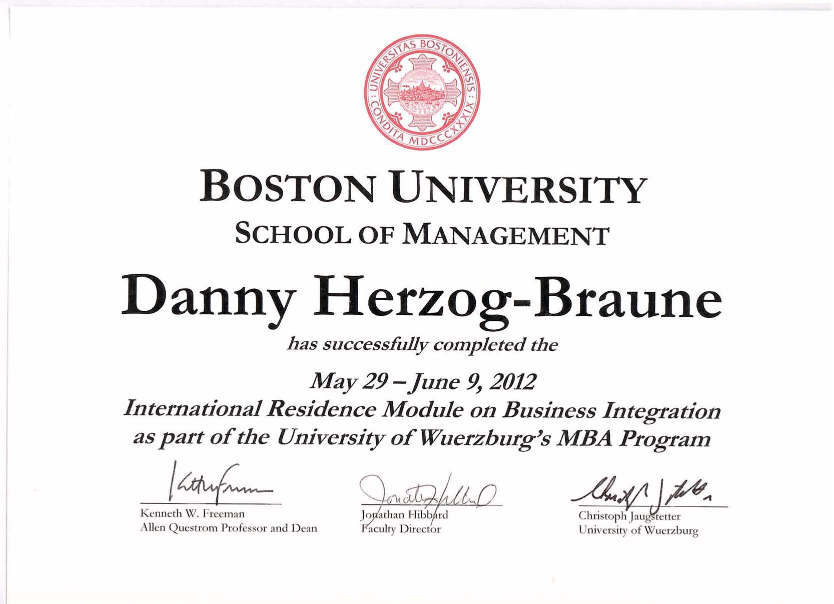 Zetifikat -Danny-Herzog-braune -boston-university Kopie